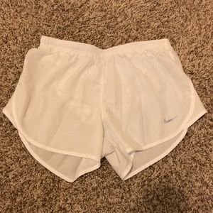 White Nike Running Shorts